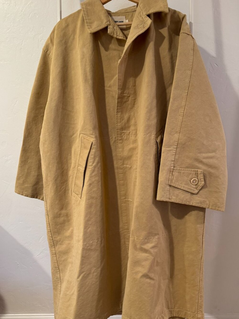 Rudy Jude Grosgrain Trench Coat - Size Large - Picture 4 of 8